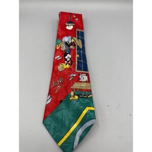 Vintage Mickey Unlimited Disney Goofy Basketball Tie 90s Red